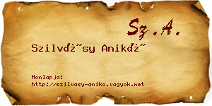 Szilvásy Anikó névjegykártya